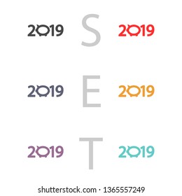 new year 2019 vector icon