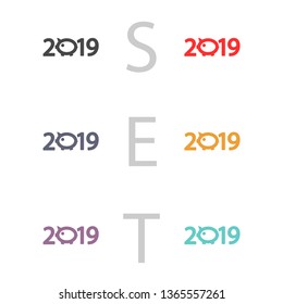 new year 2019 vector icon