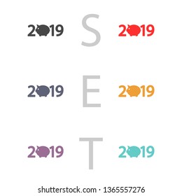 new year 2019 vector icon