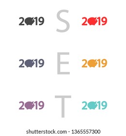 new year 2019 vector icon