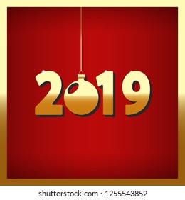 New Year 2019. Vector illustration
