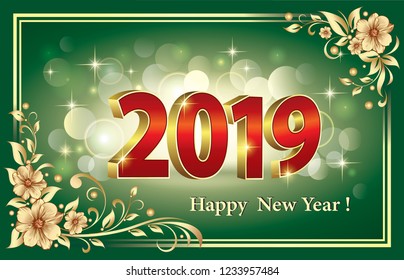 New Year 2019.Vector illustration