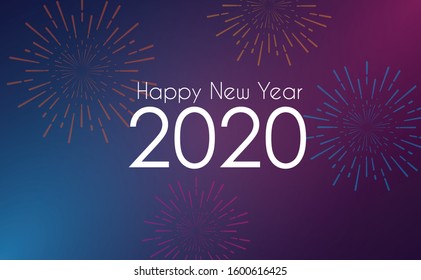 The new year 2020 background is a firework-themed design