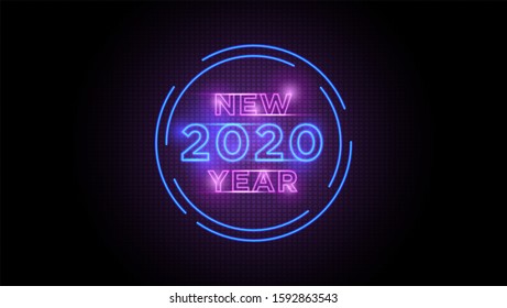 new year 2020 background light text