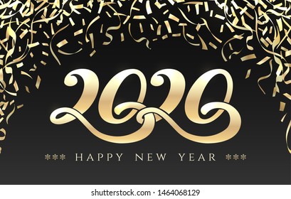 New year 2020 background. Winter new year and happy christmas gifts corporate background for business, vector illustration
