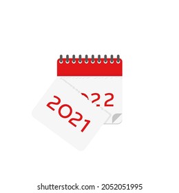 New Year 2020 calendar tear off sheet 2019. Vector color icon. Flat illustrtion. 