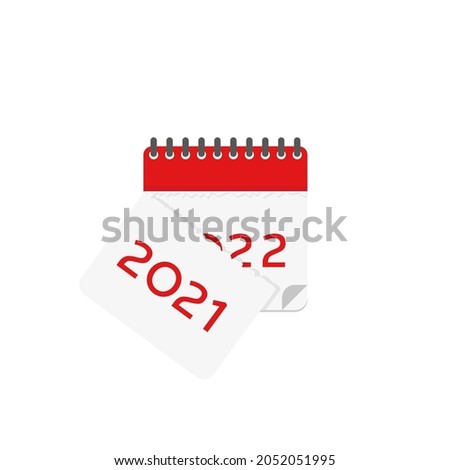 New Year 2020 calendar tear off sheet 2019. Vector color icon. Flat illustrtion. 