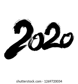 New Year 2020, Chinese Brush Handwriting