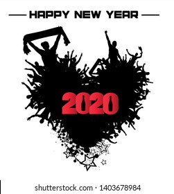 New year 2020. Clouds from the crowd.
