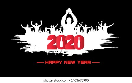 New year 2020. Clouds from the crowd.
