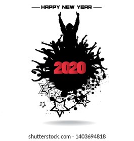 New year 2020. Clouds from the crowd.