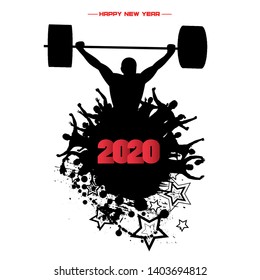 New year 2020. Clouds from the strong people