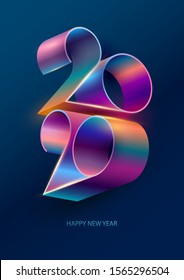 New year 2020. Colorful lettering design.