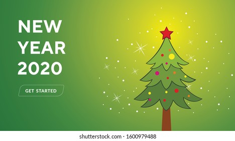 New Year 2020 Creative Design Concept. Slide, predentation