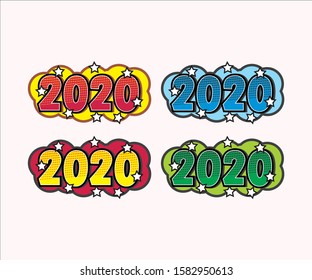 New year 2020 design, can be used for t-shirts, vector-shaped with EPS.10