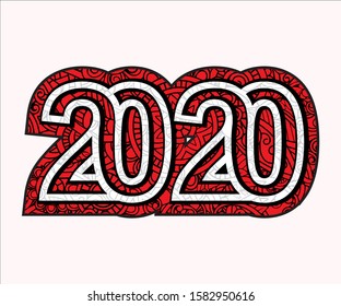 New year 2020 design, can be used for t-shirts, vector-shaped with EPS.10