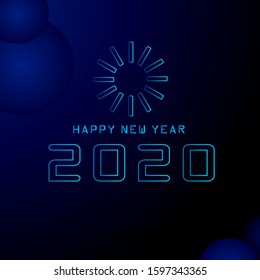 The new year 2020 electronic technology background wallpaper design