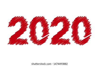 New year 2020. flat new year design