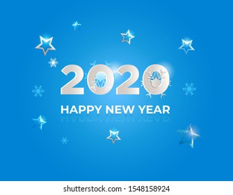 New Year 2020 for gift card and background 