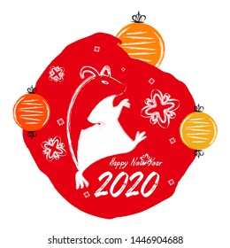New Year 2020 Greeting Card Design.