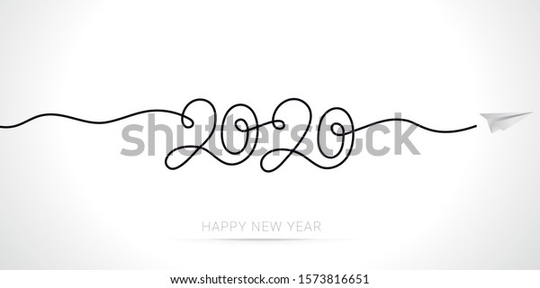 New Year 2020 Greeting Card Minimal Stock Vector Royalty Free