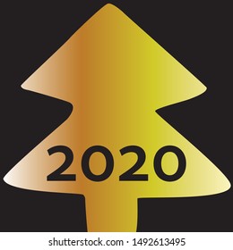 New Year 2020. Greeting Happy New Year.  Vector holiday illustration banner.
