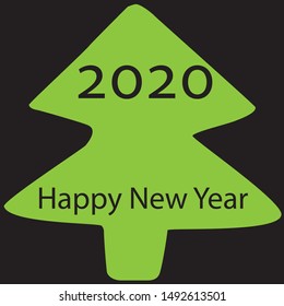 New Year 2020. Greeting Happy New Year.  Vector holiday illustration banner.