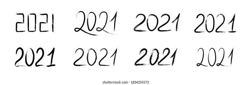 New Year 2020. Grunge design. 2020 sign. Grunge lettering set. Winter holiday symbol. Christmas. New Year.