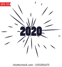 New year 2020 icon Vector