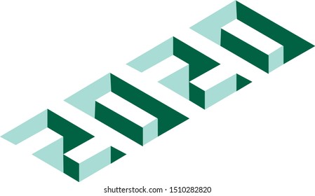 New year 2020 isometric background
