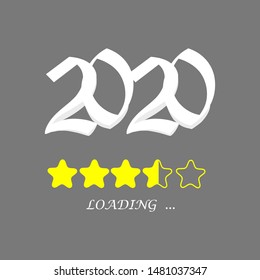 new year 2020 loading yellow five stars concept. new year is coming. Vector background