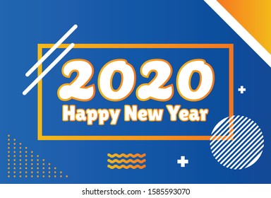 The new year 2020 logo with a holiday greetings. This vector is designed for the new year with an elegant and charming concept, design for greeting cards, invitations, calendars, posters, brochures.