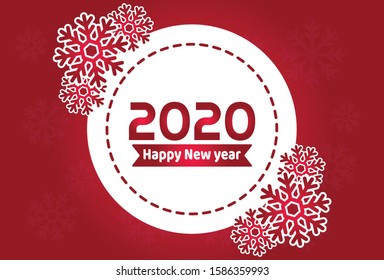 The new year 2020 logo with holiday greetings. This vector is designed for the new year with an elegant and charming concept, design for greeting cards, invitations, calendars, posters, brochures.