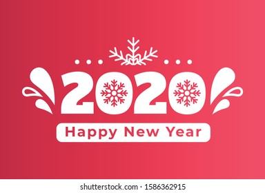 The new year 2020 logo with holiday greetings. This vector is designed for the new year with an elegant and charming concept, design for greeting cards, invitations, calendars, posters, brochures.