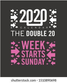 New Year 2020 logo text design.