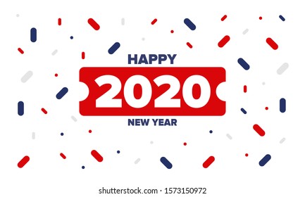 New Year 2020. Merry Christmas. Happy holiday, celebration event. Greeting card. Creative number. Typography design. Congratulation flyer. Simple text template. Poster, invitation, and banner. Vector