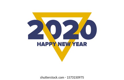 New Year 2020. Merry Christmas. Happy holiday, celebration event. Greeting card. Creative number. Typography design. Congratulation flyer. Simple text template. Poster, invitation, and banner. Vector