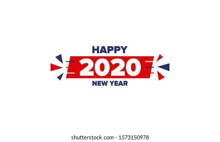 New Year 2020. Merry Christmas. Happy holiday, celebration event. Greeting card. Creative number. Typography design. Congratulation flyer. Simple text template. Poster, invitation, and banner. Vector
