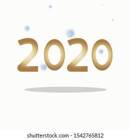 New year 2020 on the Christmas tree with snowflakes Christmas