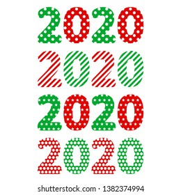 New year 2020. Patterns, numbers.