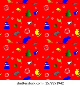 New year 2020 year of the rat. The image of a sleigh. Poster and flyer for the winter holidays. Vector image.
