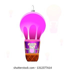 New Year 2020. Year of the rat. Year of the mouse. Christmas tree toy in the form of a mouse, rat.