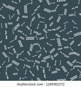 New Year 2020 seamless pattern