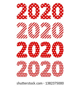 New year 2020. Set of patterns.