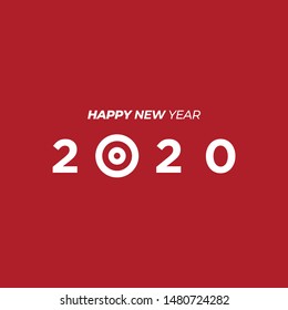 New Year 2020 New Target in Red Background