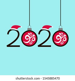 New year 2020. Text design. Vector illustration