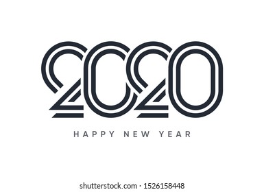 New Year 2020 , typography text design