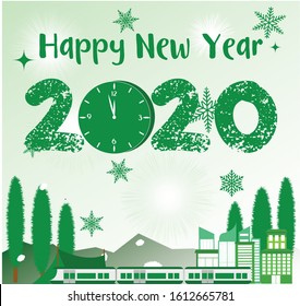 
NEW YEAR 2020 VECTOR ILLUSTRATION