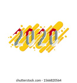 New year 2020 vector,Design for socia media posts or print 