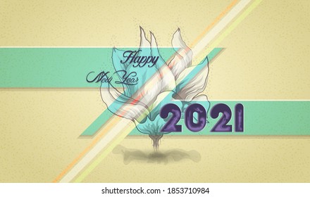 New Year 20201 Template. Abstract style with running splash. Inside the Number have some artifacts.